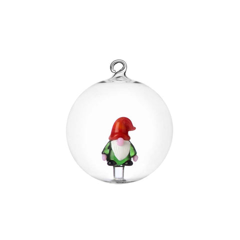 Palla Natalizia Christmas Tales Ichendorf in borosilicato con Gnomo