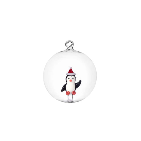 Palla Natalizia Christmas Tales Ichendorf in borosilicato con Pinguino
