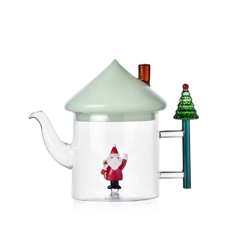 Teiera Natalizia Christmas Tales Ichendorf in vetro borosilicato con Babbo Natale
