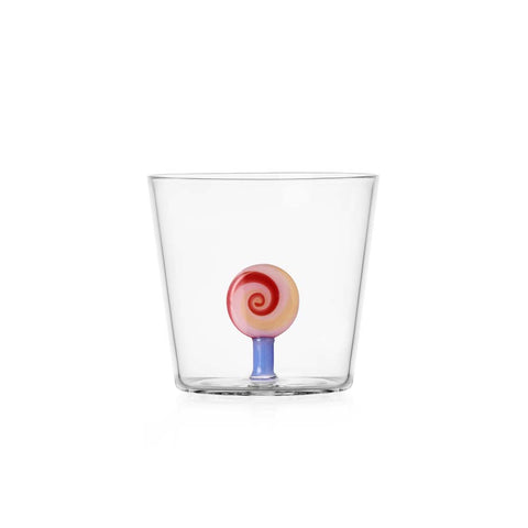Tumbler Schiaccianoci Ichendorf in vetro borosilicato con Lecca-Lecca Rosso