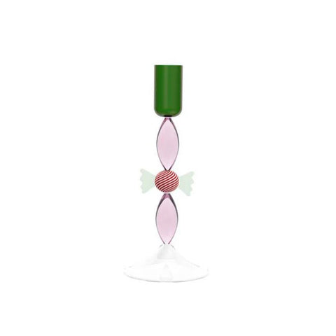 Bougeoir de la collection Casse-Noisette d'Ichendorf avec bonbons verts et rouges en verre borosilicate