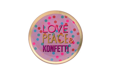 Gift company love plates love, peace & konfetti 13x1x13 cm