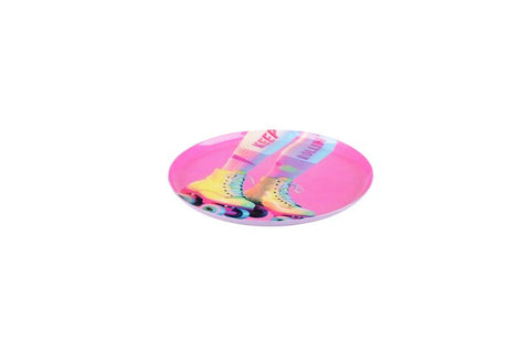 Gift Company Love Trays - Vassoio Decorativo XS, Pattini a Rotelle, Rotondo, Rosa