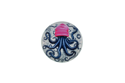 Gift Company Love Trays - Vassoio Decorativo XS, Polpo con Berretto, Rotondo, Blu Scuro/Rosa