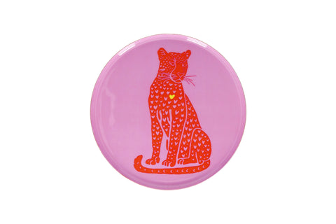 Gift Company Love Trays - Vassoio Decorativo M, Motivo Leopardo, Rosa/Rosso