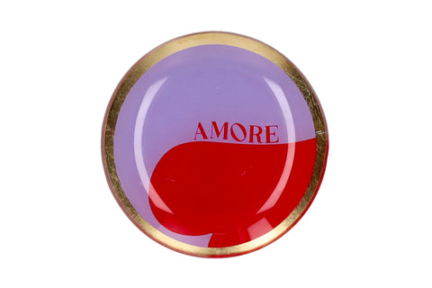 Piatto in vetro GIFT COMPANY Love Plates S "Amore" rotondo viola e rosso