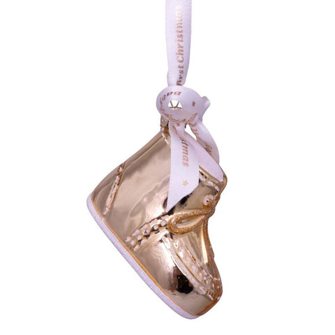 Decorazione natalizia gold baby's first christmas shoe h6 Vondels