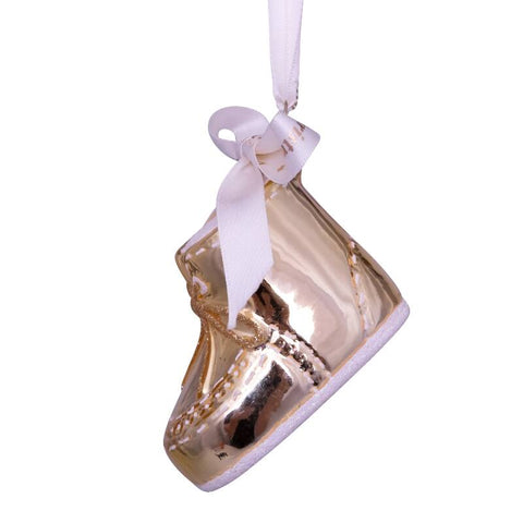 Decorazione natalizia gold baby's first christmas shoe h6 Vondels
