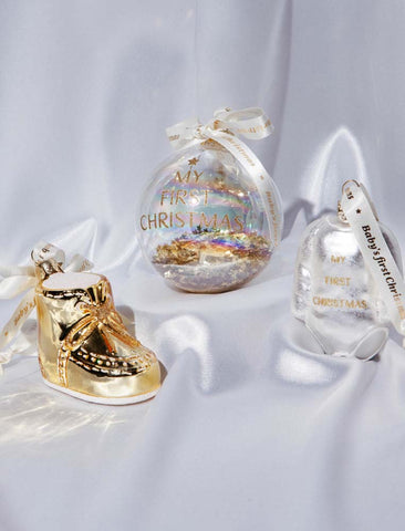 Palla di Natale in Vetro “Baby’s First Christmas” H9 cm Vondels