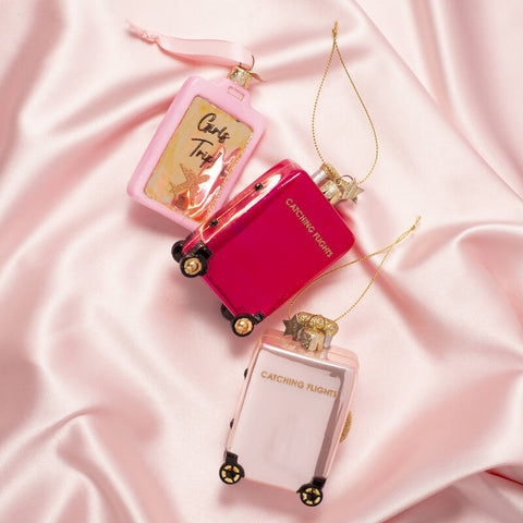 Decorazione Natalizia Pink Catching Flight Suitcase H10 Vondels