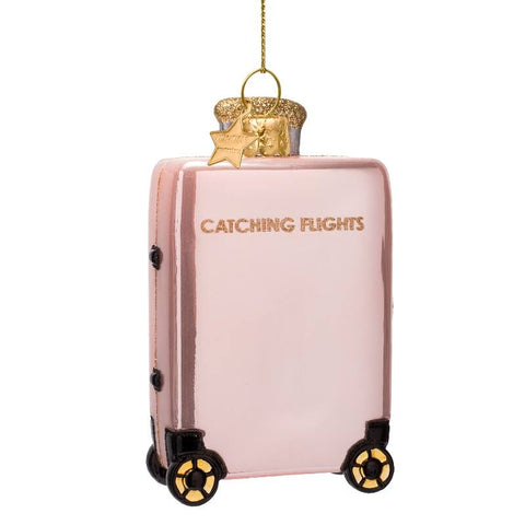 Decorazione Natalizia Pink Catching Flight Suitcase H10 Vondels
