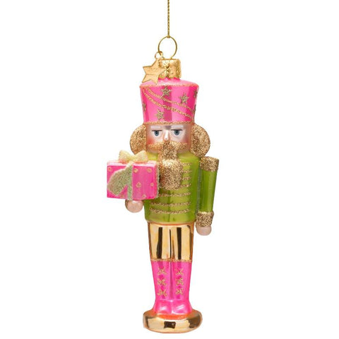 Decorazione Natalizia Pink/Green Nutcracker H16.5 Vondels