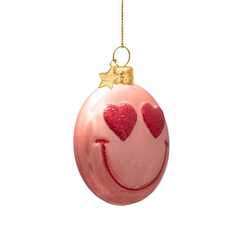 Christmas Decoration “Pink Orange Smiley” H7.5 cm Vondels