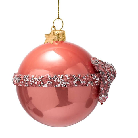 Decorazione Natalizia “Pink Orange Diamond Bow” H9 cm Vondels