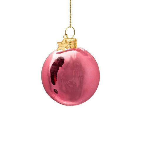 Christmas Decoration “Rose Pink Smiley with Star Eyes” H7.5 cm Vondels