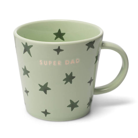 Tazza in Ceramica con Stelle “Super Dad” Verde 350 ml Vondels