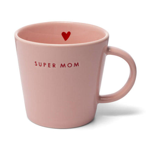 Tazza in Ceramica “Super Mom” Rosa 350 ml Vondels