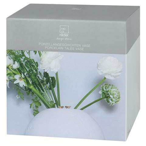 Vaso Bianco in Porcellana con Uccellini Dorati Räder