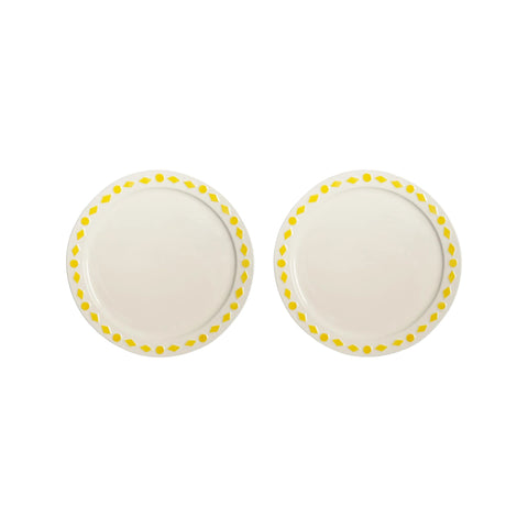 Klevering Piatto folk giallo grande set di 2