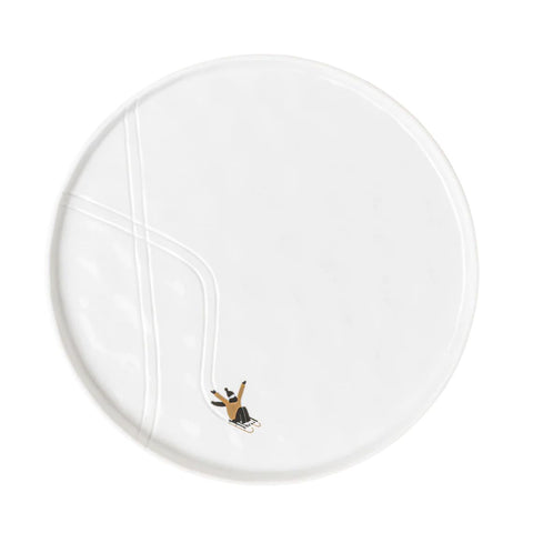 Piatto "Uomo sulla slitta" in porcellana Räder