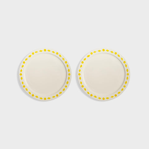 Klevering Piatto folk giallo grande set di 2