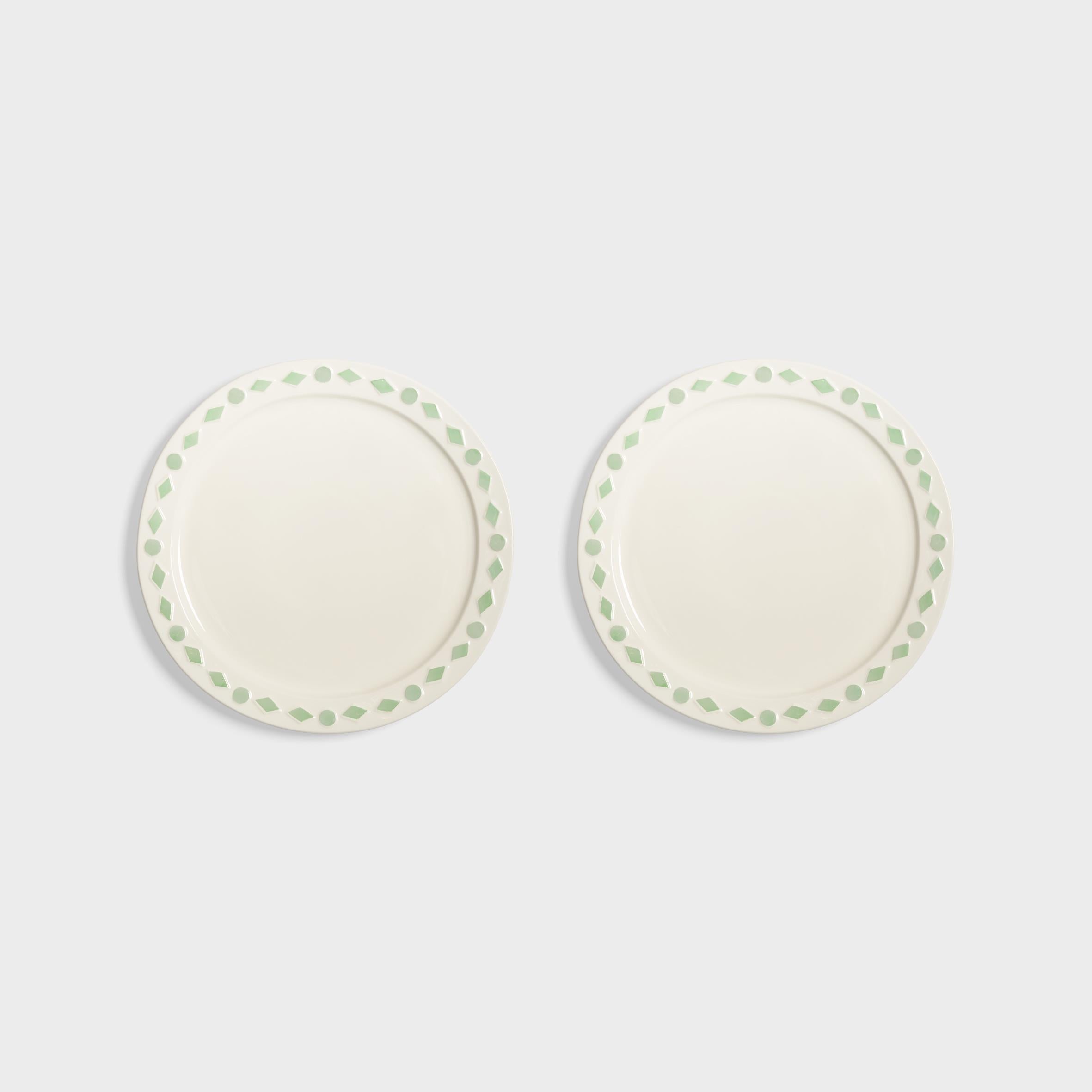 Klevering Piatto folk menta grande set di 2