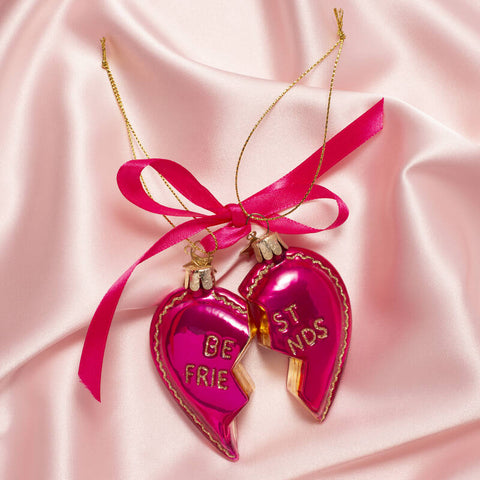 Decorazione Natalizia Pink “Set of Best Friends Heart” H 8,5 cm Vondels