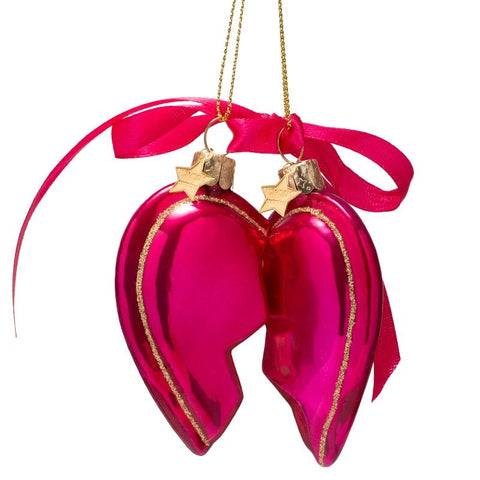 Decorazione Natalizia Pink “Set of Best Friends Heart” H 8,5 cm Vondels
