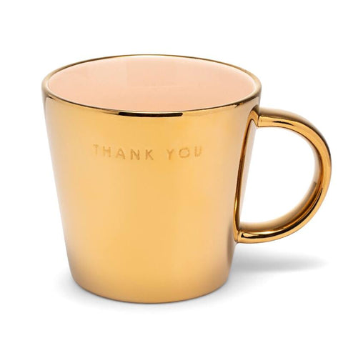 Tazza in Ceramica “Thank You” Oro/Écru 350 ml Vondels