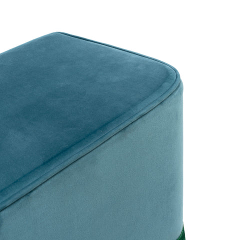 Pouf in Velluto Celeste