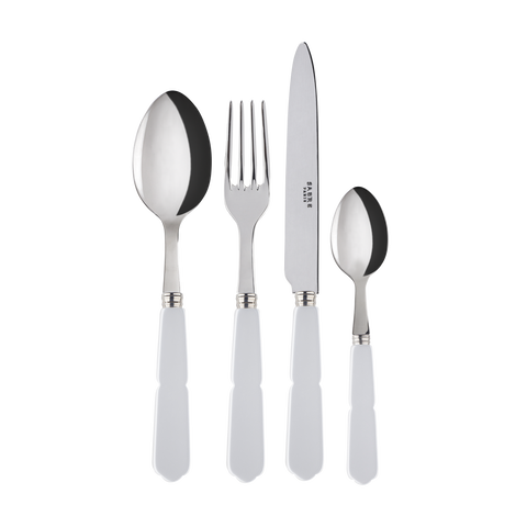 Ensemble de couverts Sabre Gustave 24 pièces en blanc et acier
