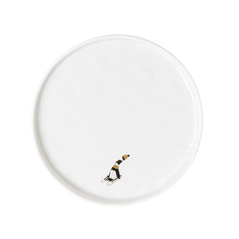 Piatto "Corridore sulla slitta" in porcellana Räder