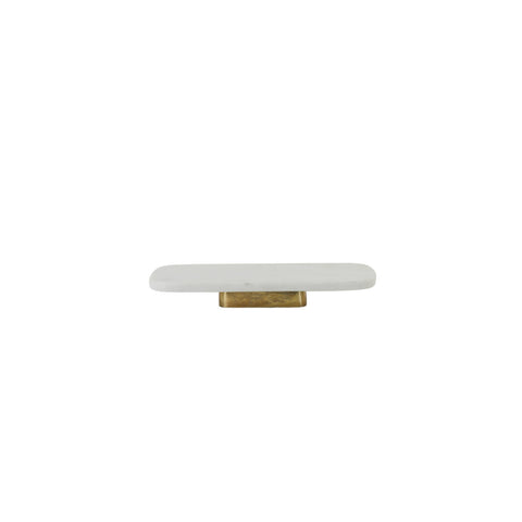 Piatto su base Labade Light & Living 36x16,5x5 cm marmo bianco e bronzo antico