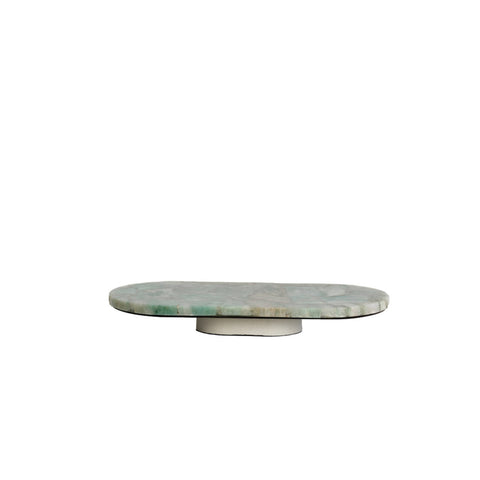 Piatto su base Belo Light & Living Ø50x24x6 cm agata verde e crema