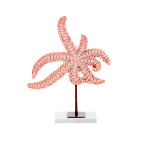 Decorazione Starfish Light & Living 28x8x36 cm rosa chiaro e marmo bianco