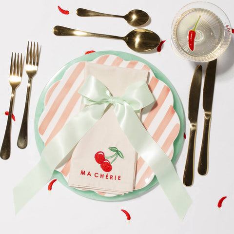 Vondels - Set da 2 Tovaglioli di Lusso con Ricamo - 45x45 cm