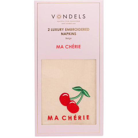 Vondels - Set da 2 Tovaglioli di Lusso con Ricamo - 45x45 cm