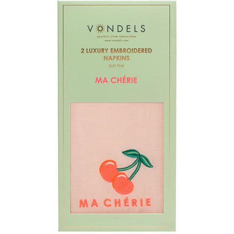 Vondels - Set da 2 Tovaglioli di Lusso con Ricamo - 45x45 cm