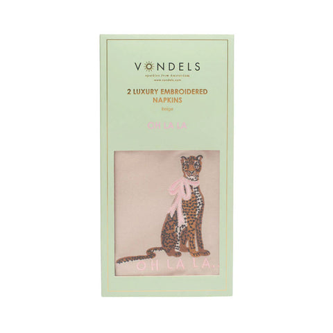 Vondels - Set da 2 Tovaglioli di Lusso con Ricamo - 45x45 cm