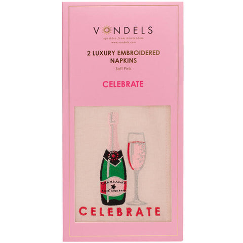 Vondels set da 2 Tovaglioli di Lusso con Ricamo - 45x45 cm