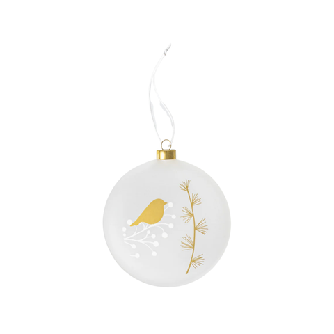 Medaglione Natalizio "Pettirosso" in vetro Räder