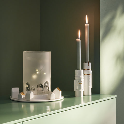 Candela Schiaccianoci Magnus in porcellana con dettagli oro Räder