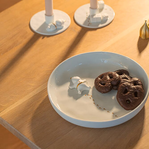 Bowl in porcellana bianca con Babbo Natale Angelo in 3D Räder