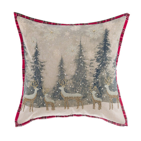 CUSCINO QUADRATO RENNE E PERLINE 45X45