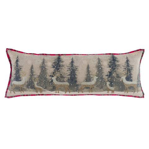 CUSCINETTO RETTANGOLARE RENNE E PERLINE 35X90