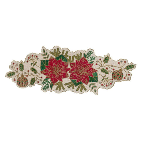 RUNNER IN CORALLINI CPN STELLE DI NATALE E PALLINE 33X91