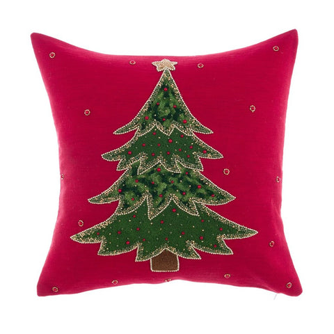 CUSCINO ALBERO CON PERLINE 45X45