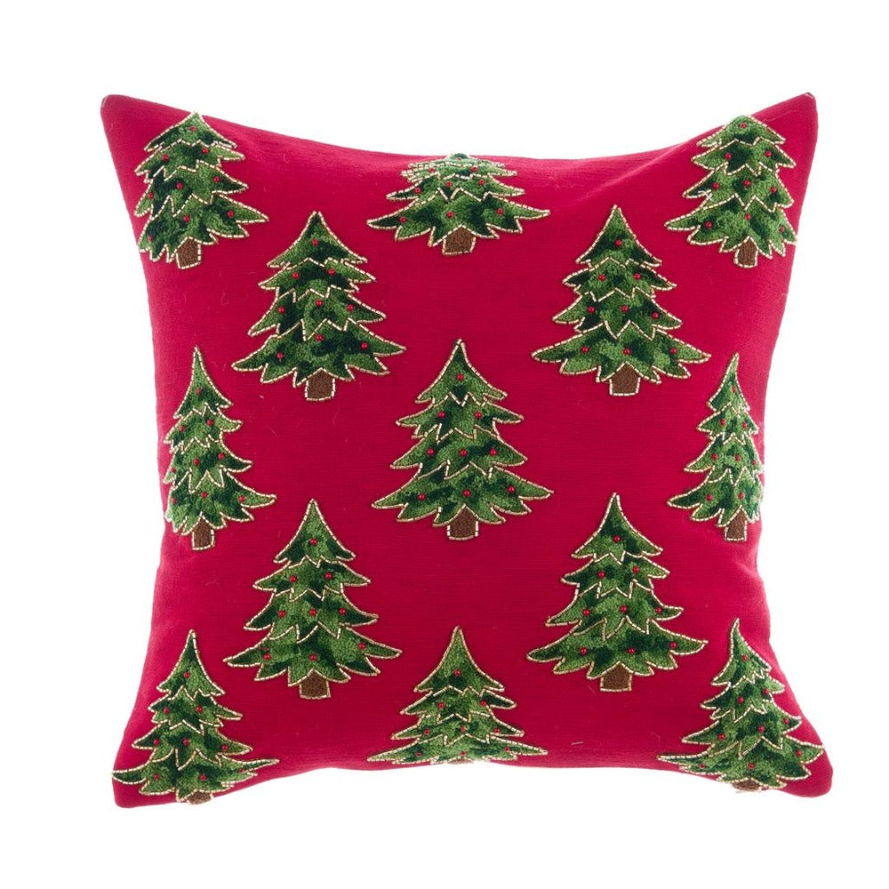 CUSCINO CON ALBERELLI E PERLINE 45X45