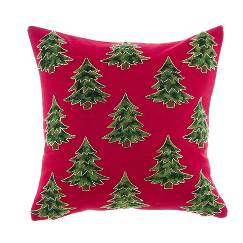 CUSCINO CON ALBERELLI E PERLINE 45X45