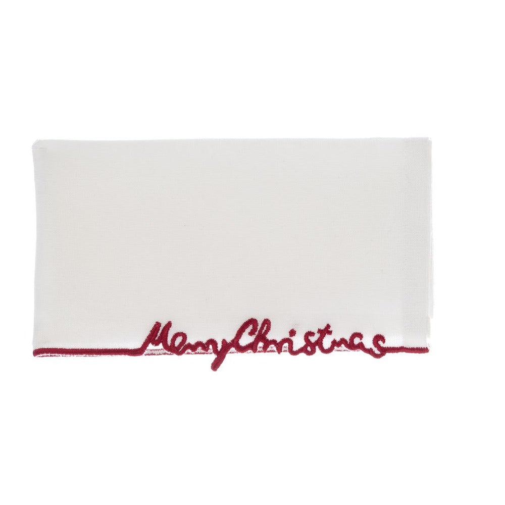TOVAGLIOLI RICAMATI "MERRY CHRISTMAS" 40X40